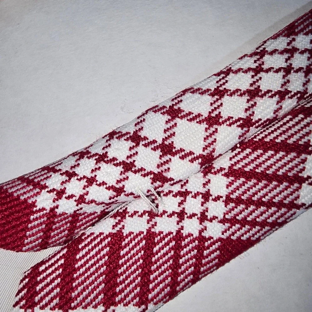 VINTAGE Red & White Checked Via Veneto 100% Polyester Tie‎